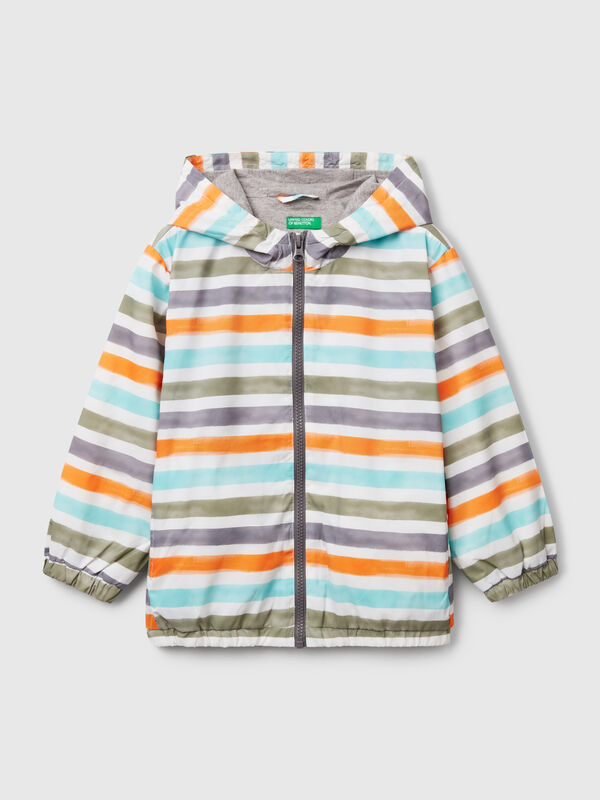 Leichte gestreifte Jacke mit Kapuze Jungen