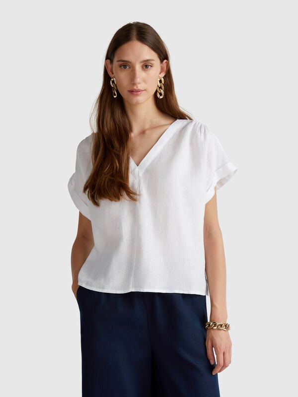 Bluse aus reinem Leinen Damen