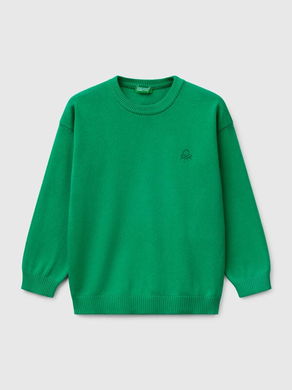Pullover aus reiner Baumwolle mit Logo Jungen