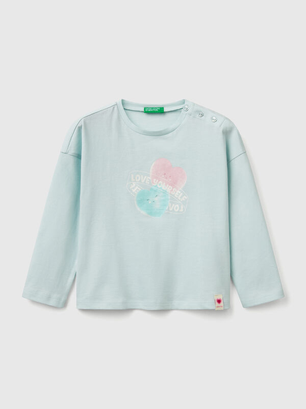 T-Shirt mit Perleffekt-Print Mädchen