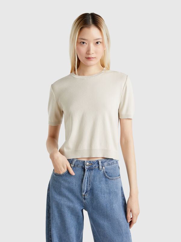 Kurzarmhemd aus 100 % Baumwolle Damen