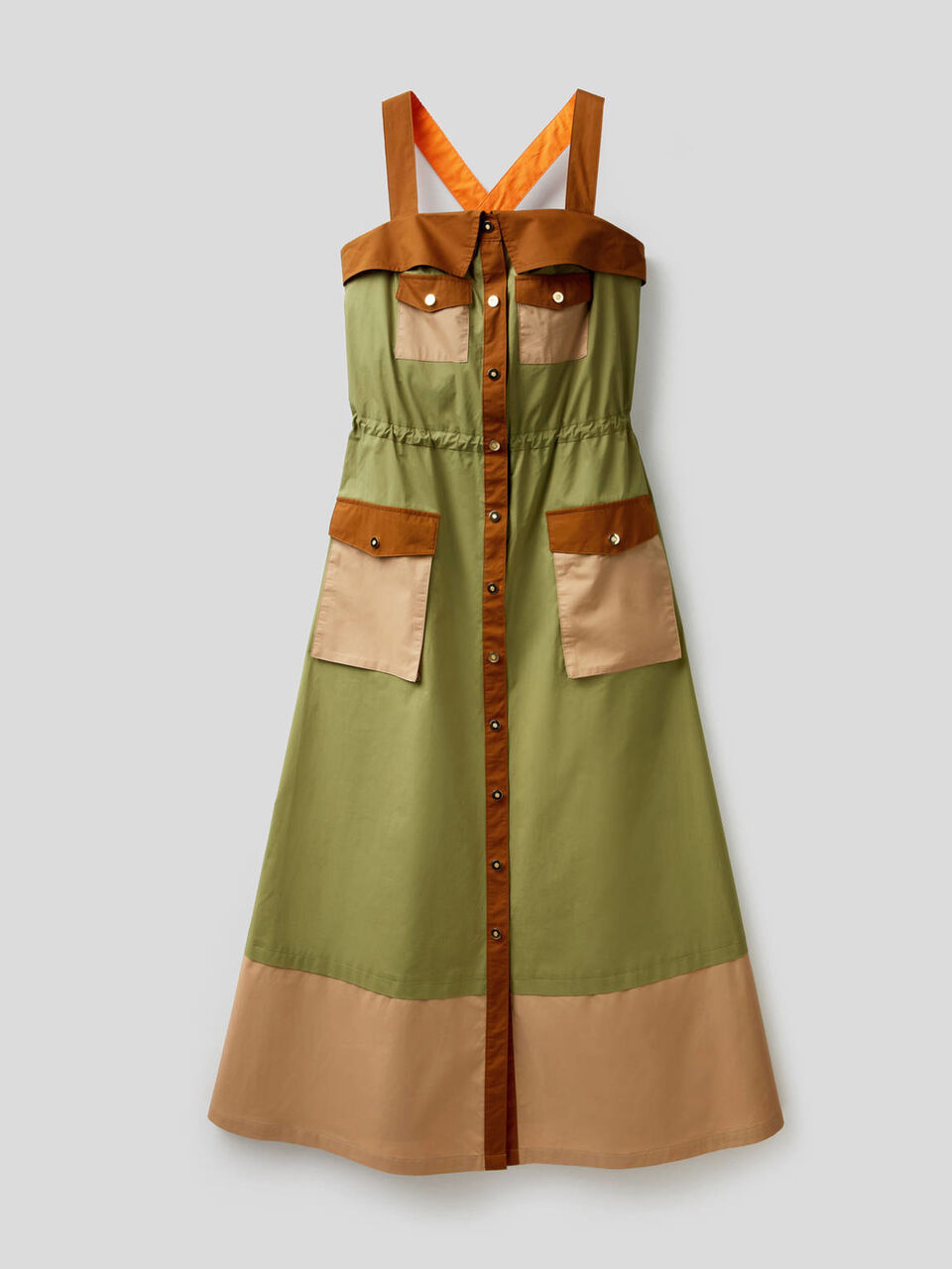 Langes Kleid mit Maxi-Taschen image number 1