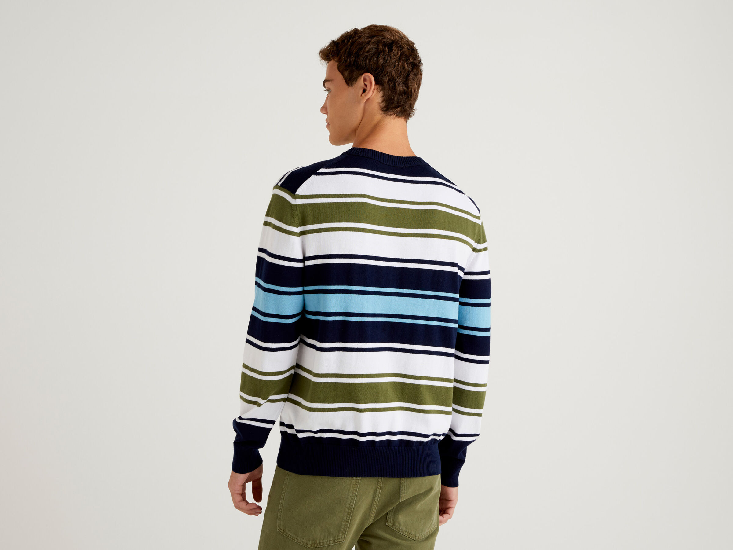 Gestreifter Pullover aus 100% Baumwolle image number 2