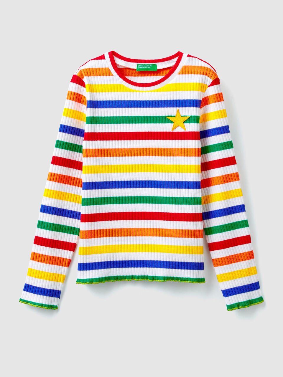 T-Shirt im gestreiften Rippenmuster image number 1