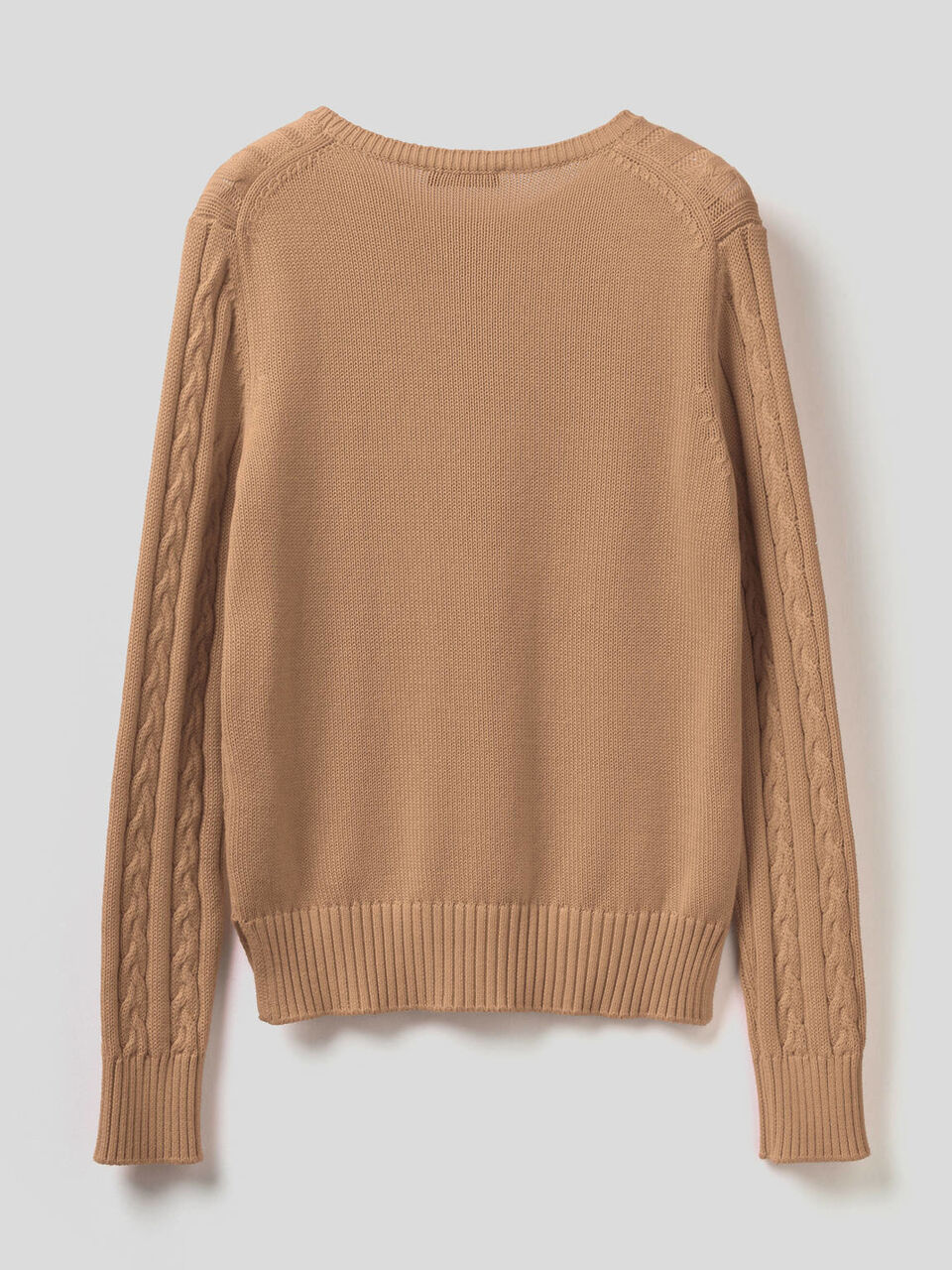 Pullover aus Baumwolle mit Verarbeitung im Flechtmuster image number 2