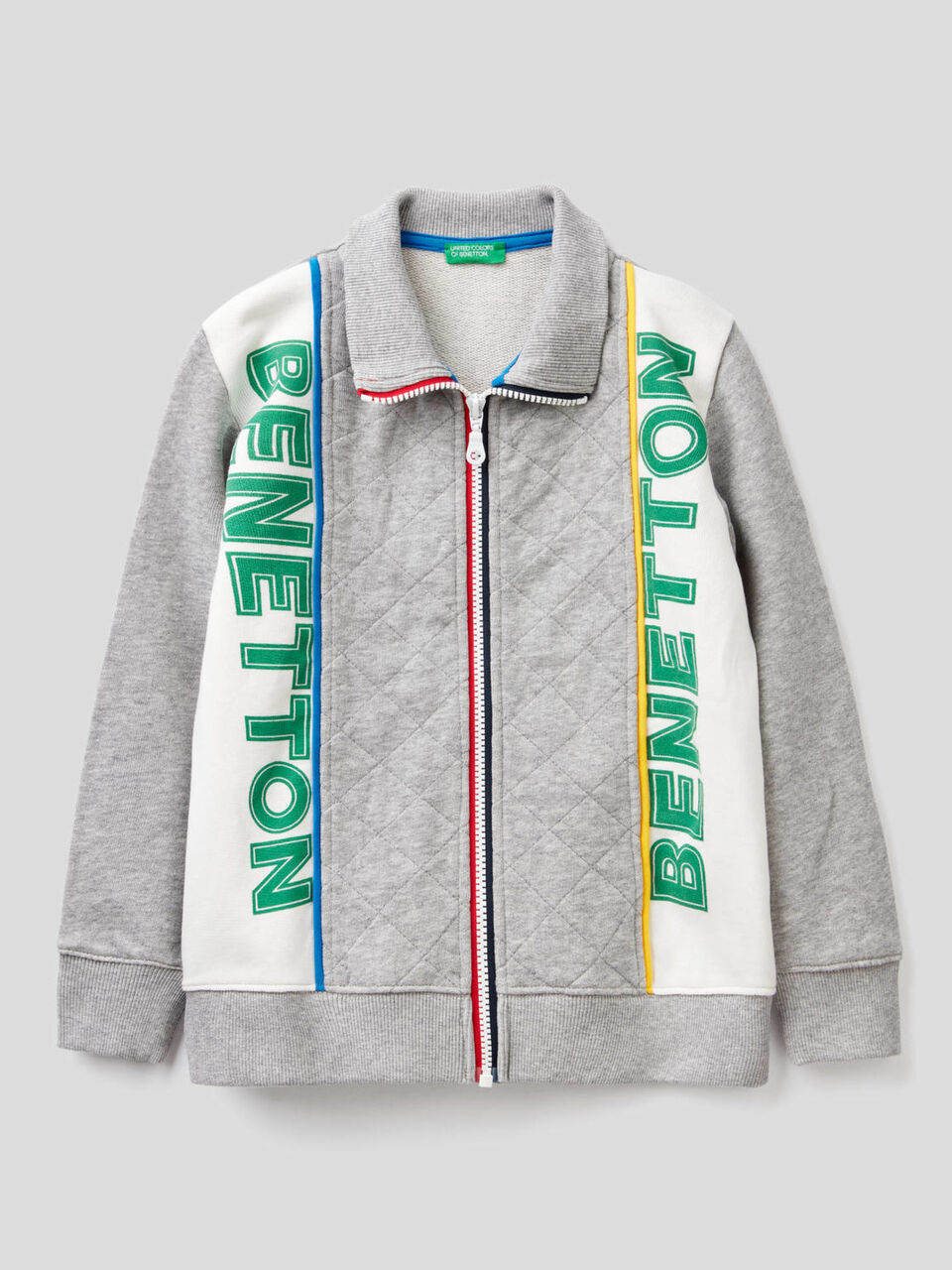 Sweatshirt mit Reißverschluss und Details im Lochmuster image number 1