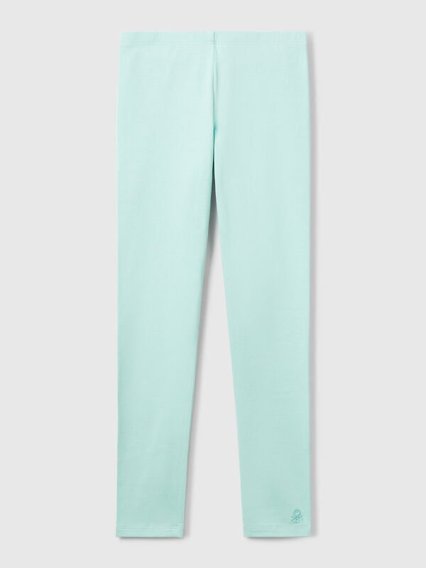 Leggings aus Stretch-Baumwolle mit Logo Mädchen
