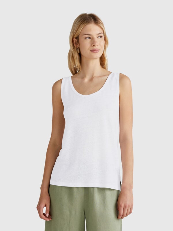 Tanktop aus reinem Leinen Damen