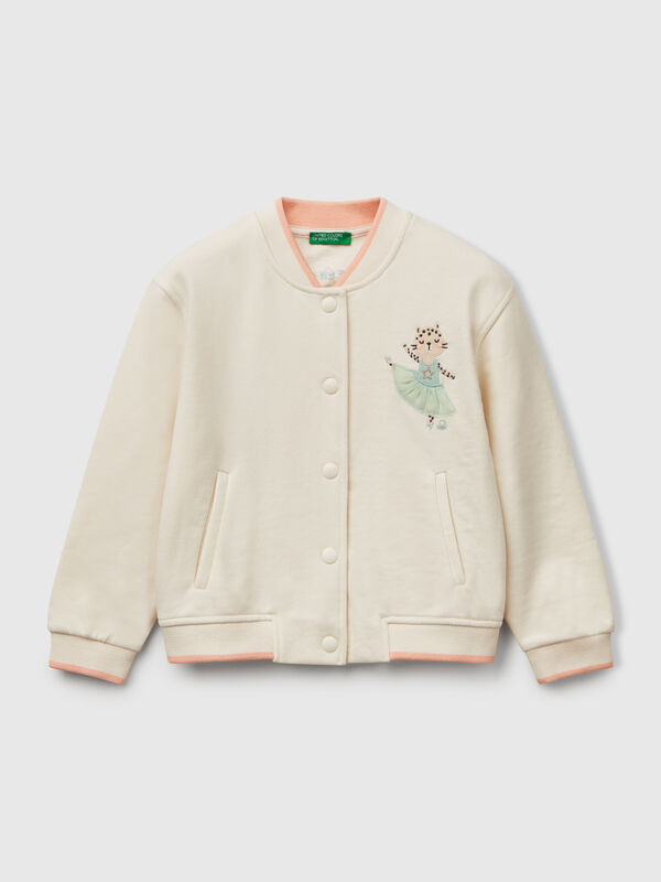 Bomberjacke aus Fleece aus Baumwollmischung Mädchen
