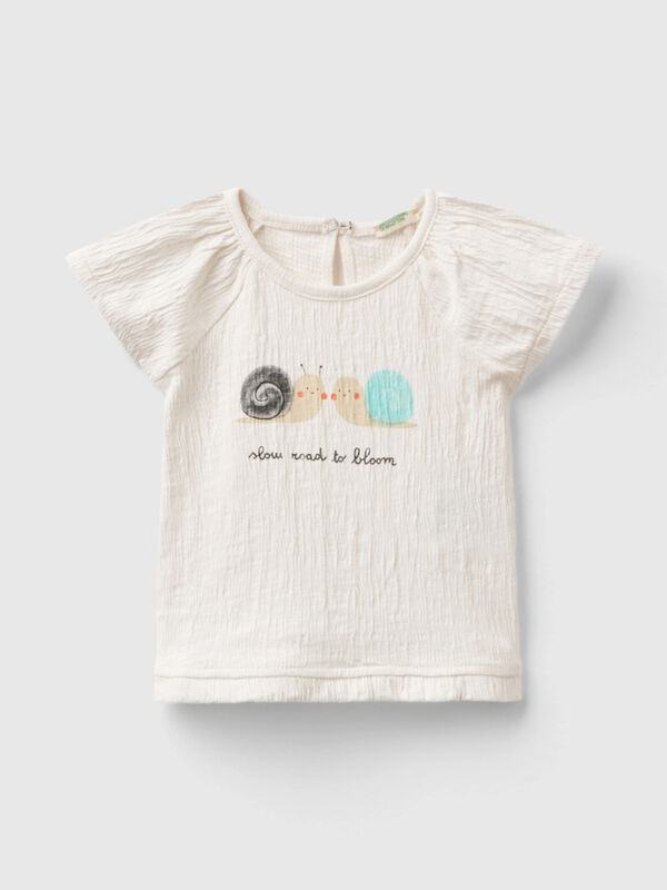 T-Shirt mit Druck und Rüschen Newborn