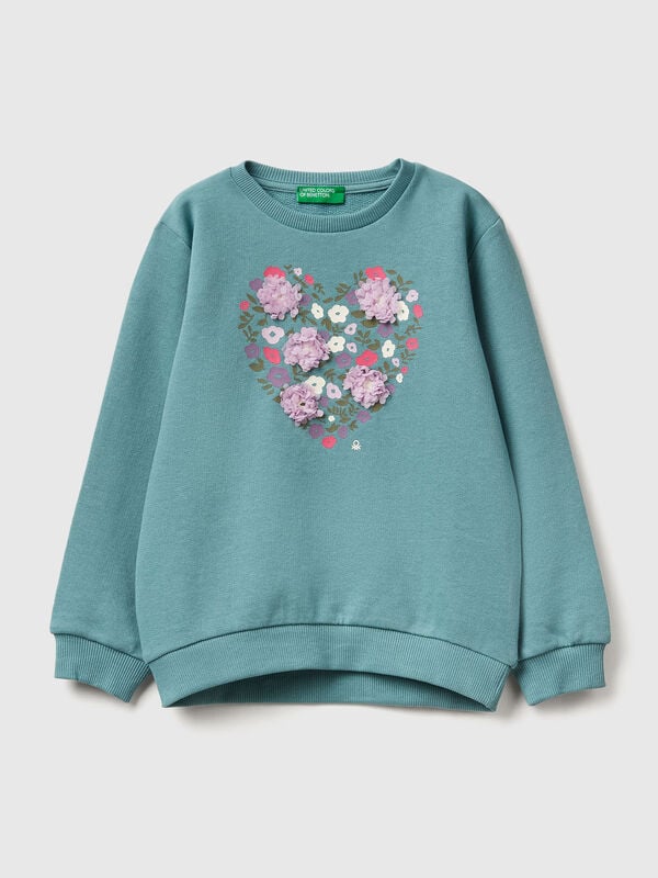 Sweatshirt mit Blütenblatt-Effekt-Applikation Mädchen