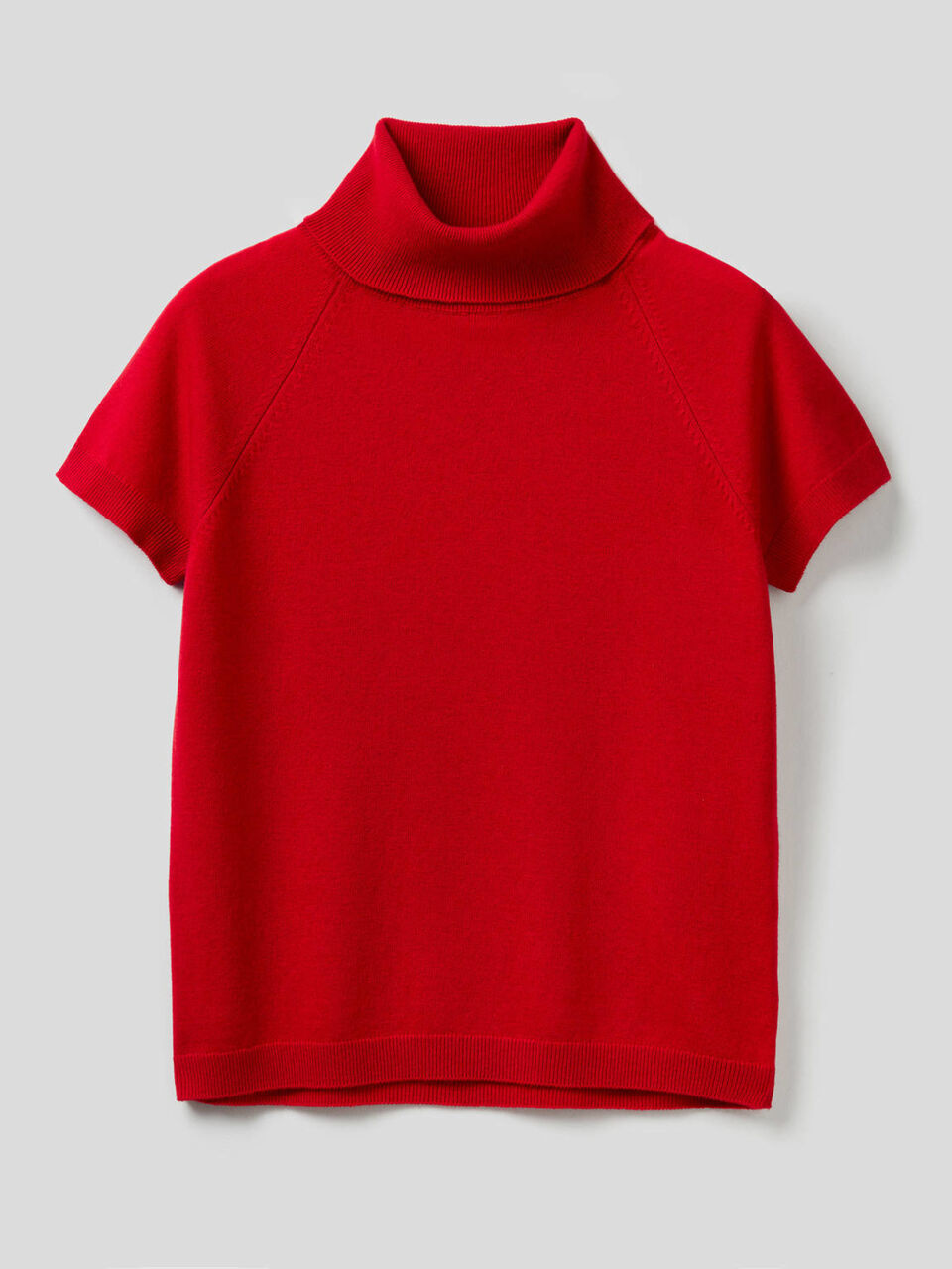 Rollkragenpullover mit kurzen Ärmeln in einer Mischung aus Wolle und Cashmere image number 1