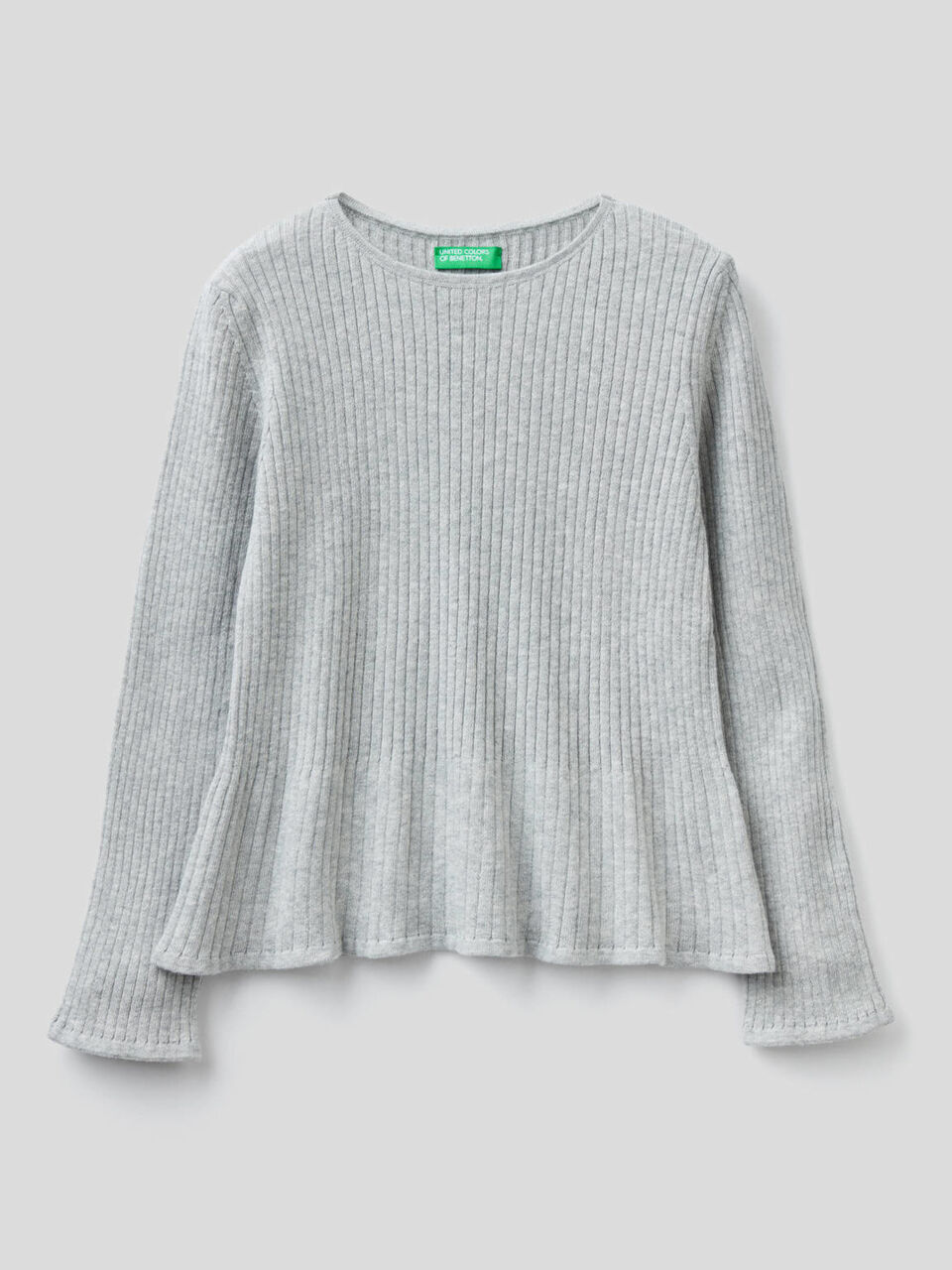 Gerippter Pullover mit ausgestelltem Saum unten image number 1