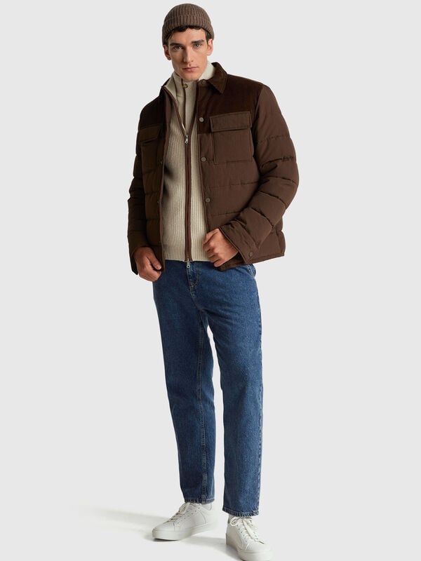 Jacke aus Samt und Nylon Herren