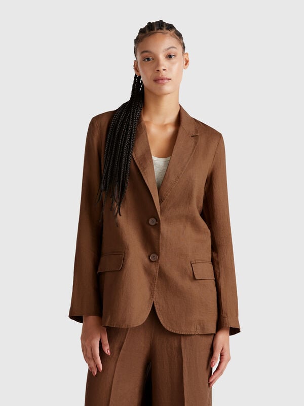 Blazer aus reinem Leinen Damen