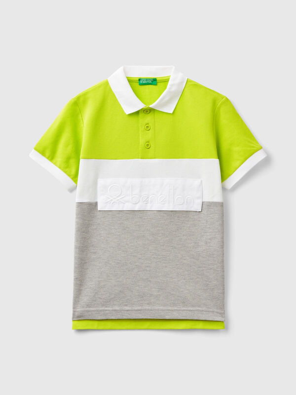 Poloshirt in Color Block aus Bio-Baumwolle Jungen