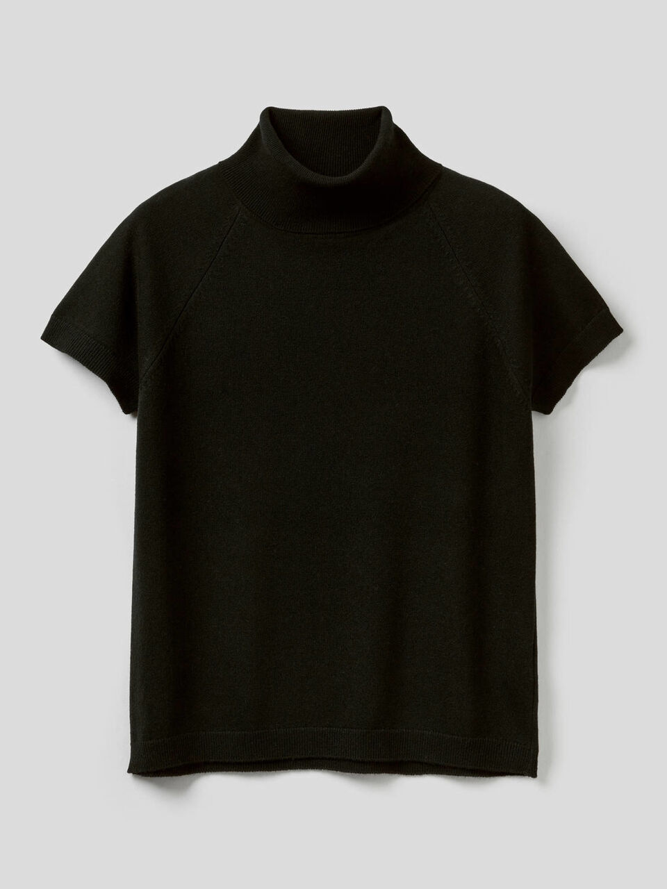 Rollkragenpullover mit kurzen Ärmeln in einer Mischung aus Wolle und Cashmere image number 1