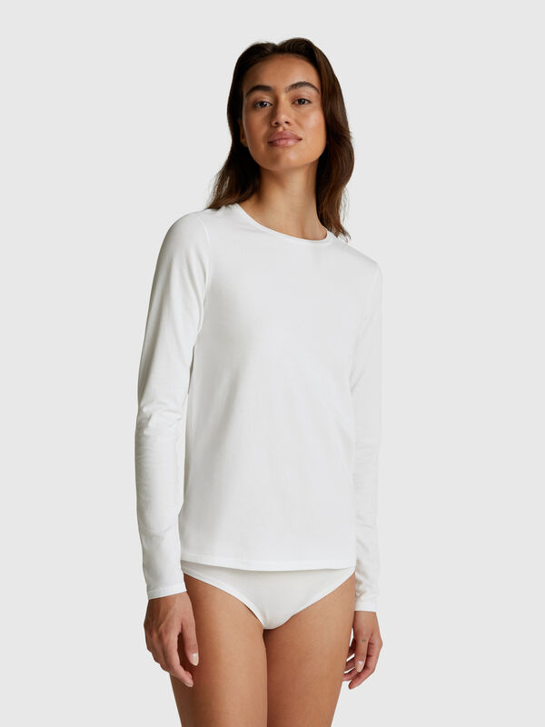 Langarm-T-Shirt aus superelastischer Baumwolle Langarm-T-Shirt aus superelastischer Baumwolle Damen