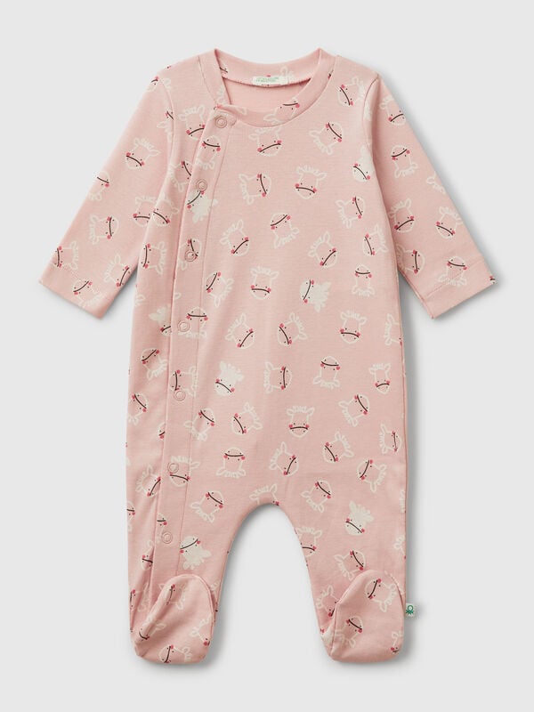 Langer Overall mit gemustertem Aufdruck Newborn