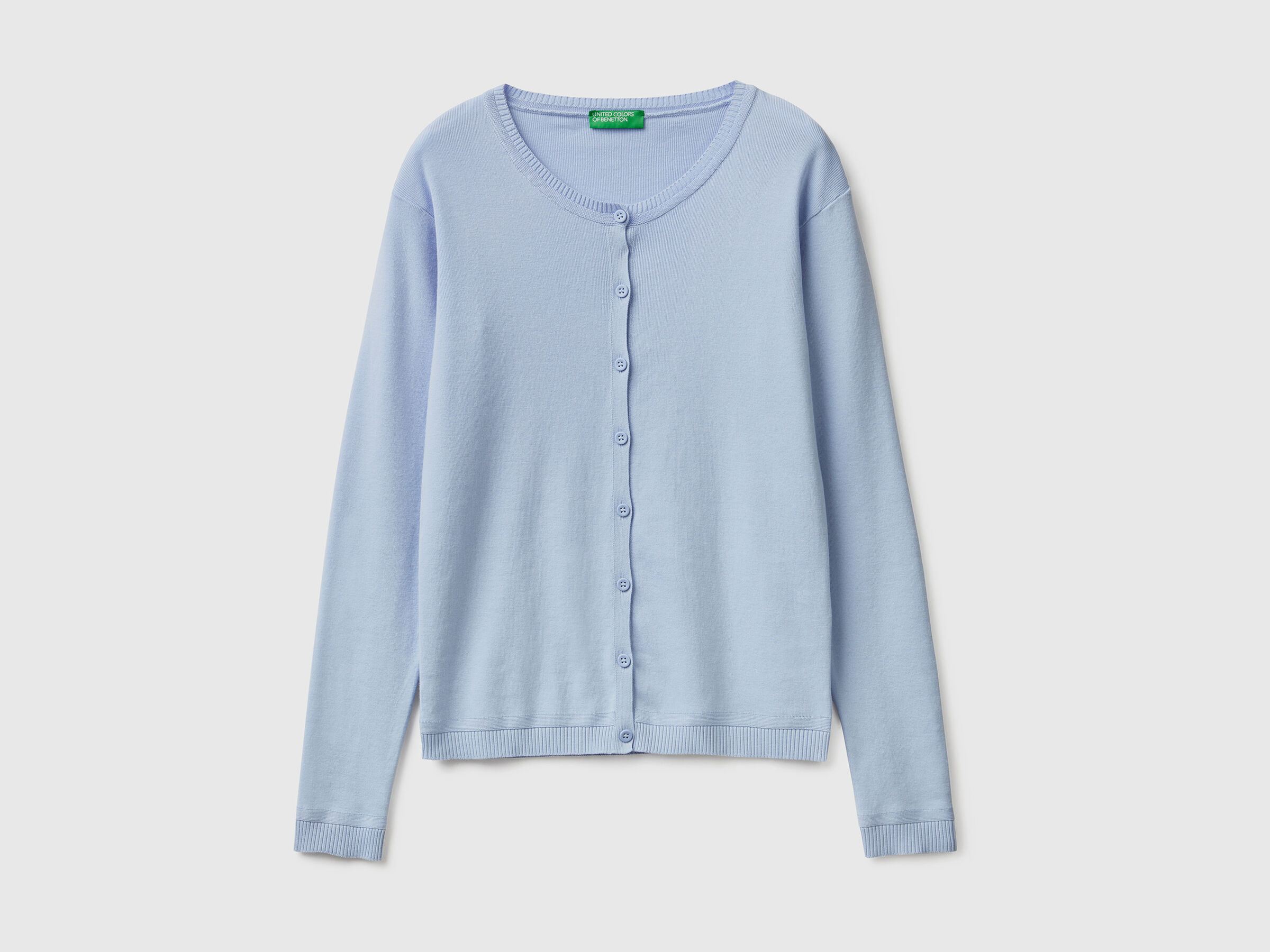 Cardigan mit rundem Ausschnitt aus reiner Baumwolle image number 4