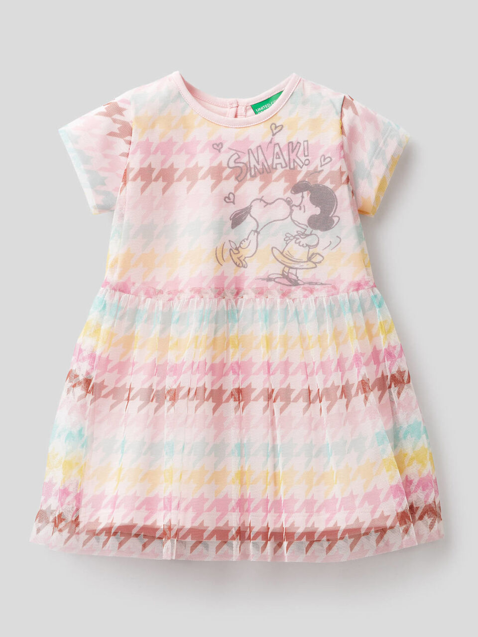 Kleid im Hahnentrittmuster mit grafischem Muster der Peanuts image number 1