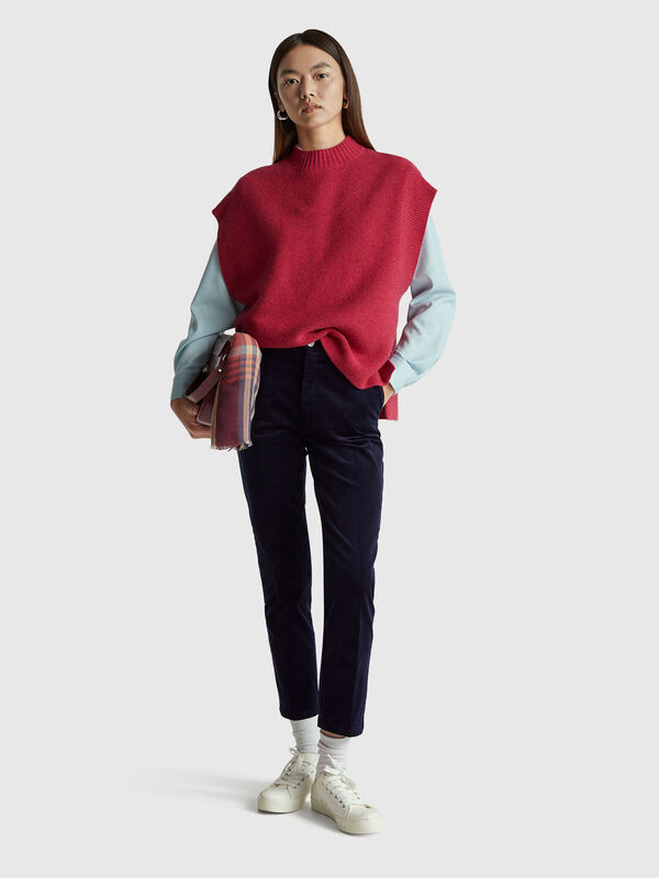 Rollkragenweste aus Wollmischung Damen