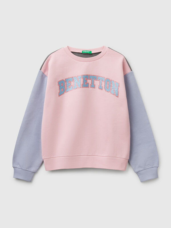 Sweater mit Glitzerdruck Mädchen