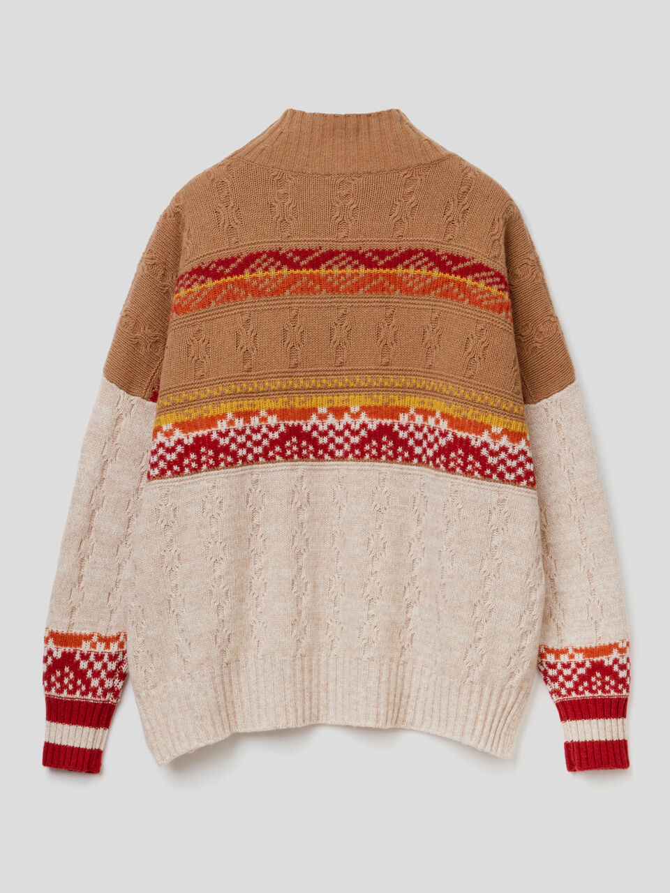 Verarbeiteter Pullover mit Jacquard-Design image number 2