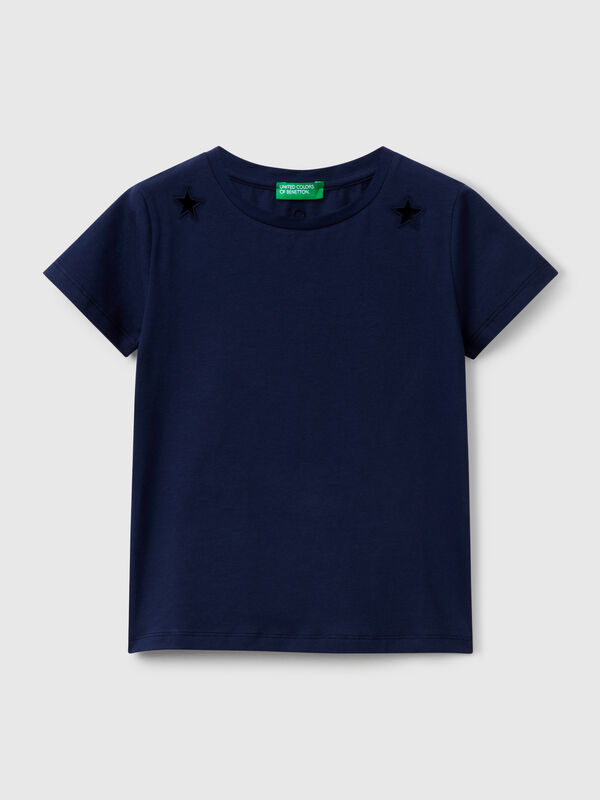 T-Shirt mit ausgeschnittenem Motiv Mädchen