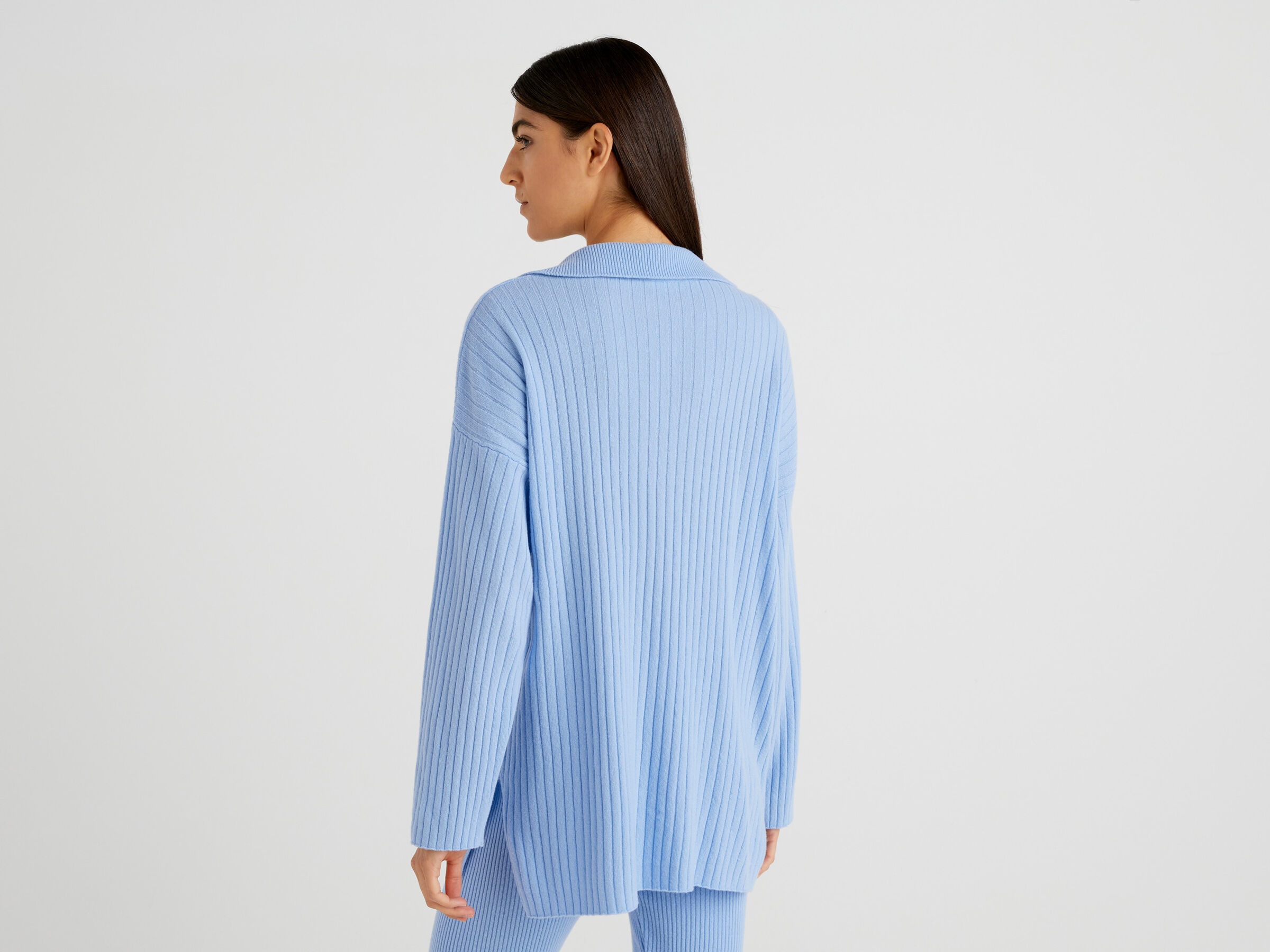 Pullover im Polo-Stil mit Rippenmuster image number 2