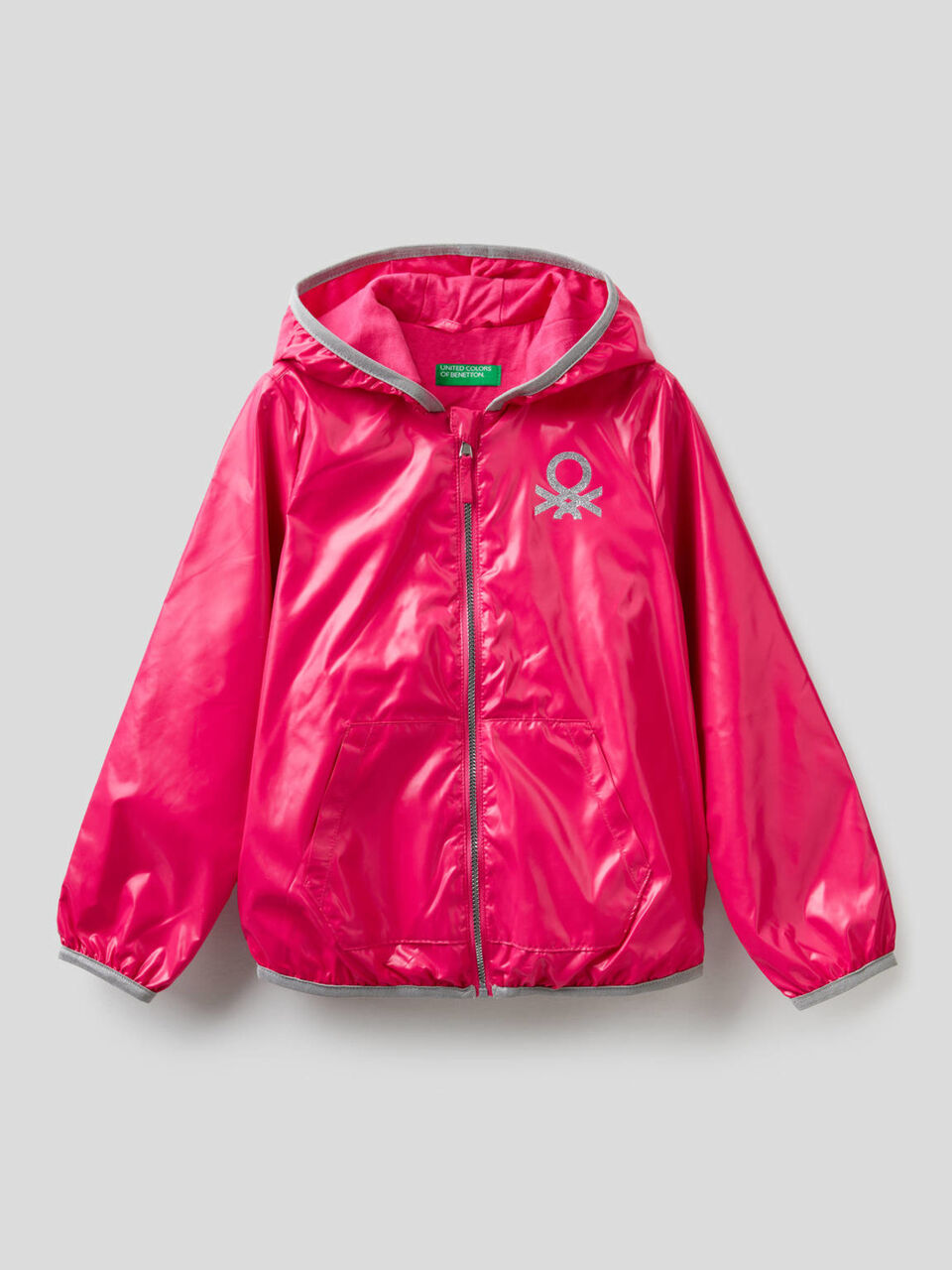 Jacke aus technischem Stoff mit Kapuze image number 1