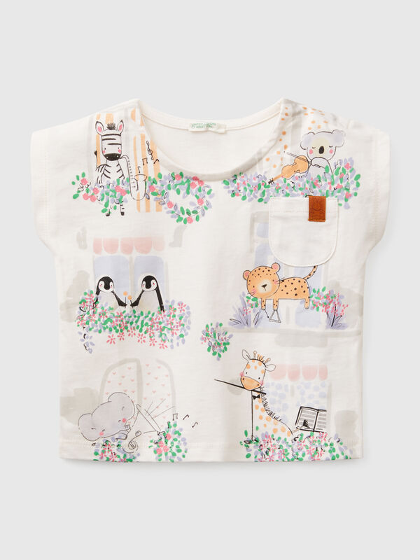 T-Shirt in Boxy-Passform aus Baumwolle Newborn