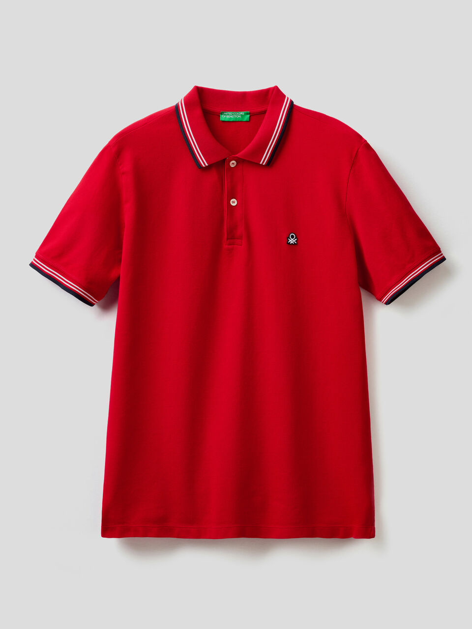Polo aus stretchiger Baumwolle mit kurzen Ärmeln image number 1