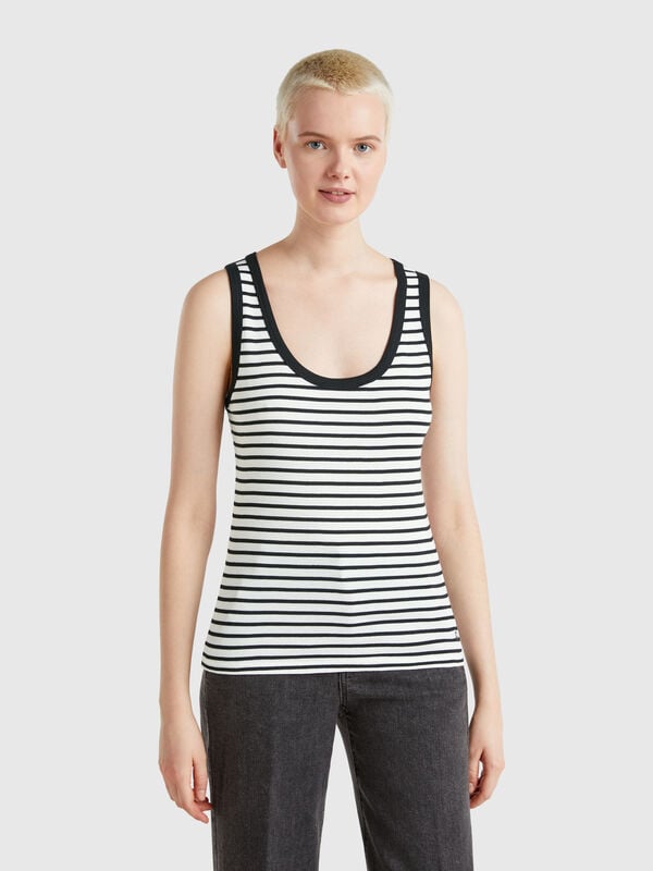 Gestreiftes Tanktop aus 100 % Baumwolle Damen