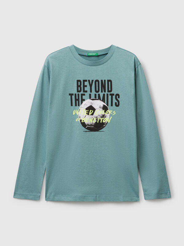 Baumwoll-T-Shirt mit Aufdruck Jungen