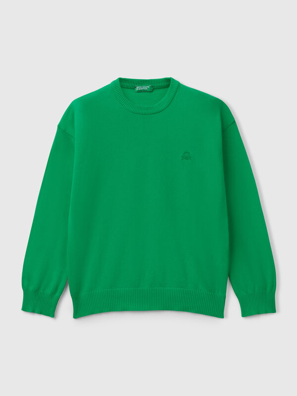 Pullover aus reiner Baumwolle mit Logo Jungen