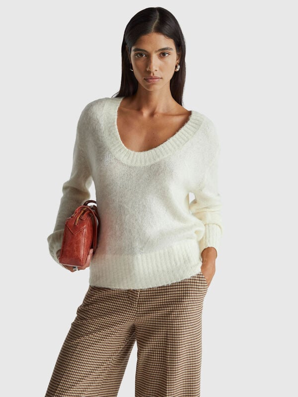Warmer Pullover aus Mohairmischung Damen