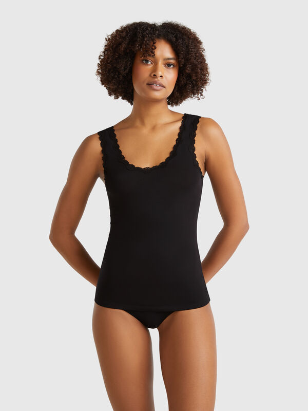 Tanktop aus Modal® mit Spitze Damen