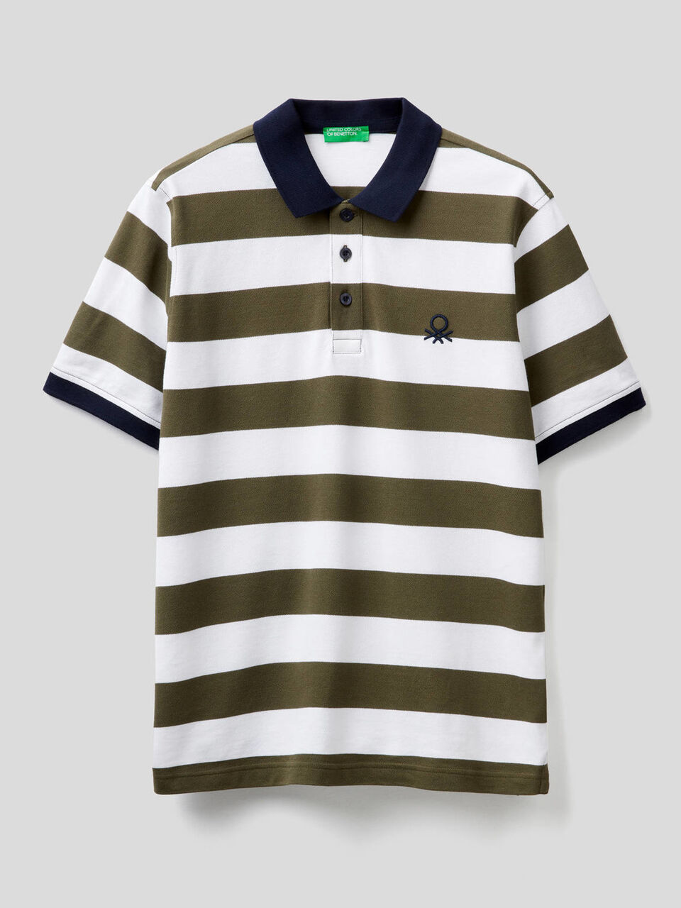 Polo aus stretchiger Baumwolle mit Streifen image number 1