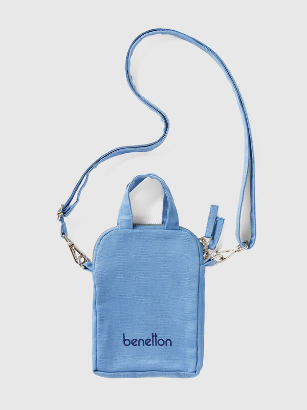 Handytasche in Hellblau aus reiner Baumwolle