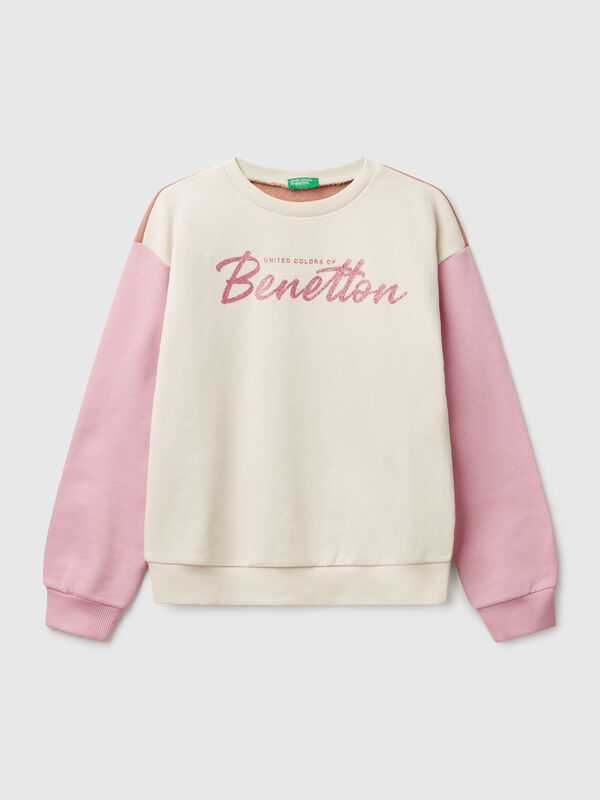 Sweater mit Glitzerdruck Mädchen