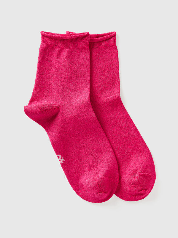 Kurze Socken mit Lurex Damen