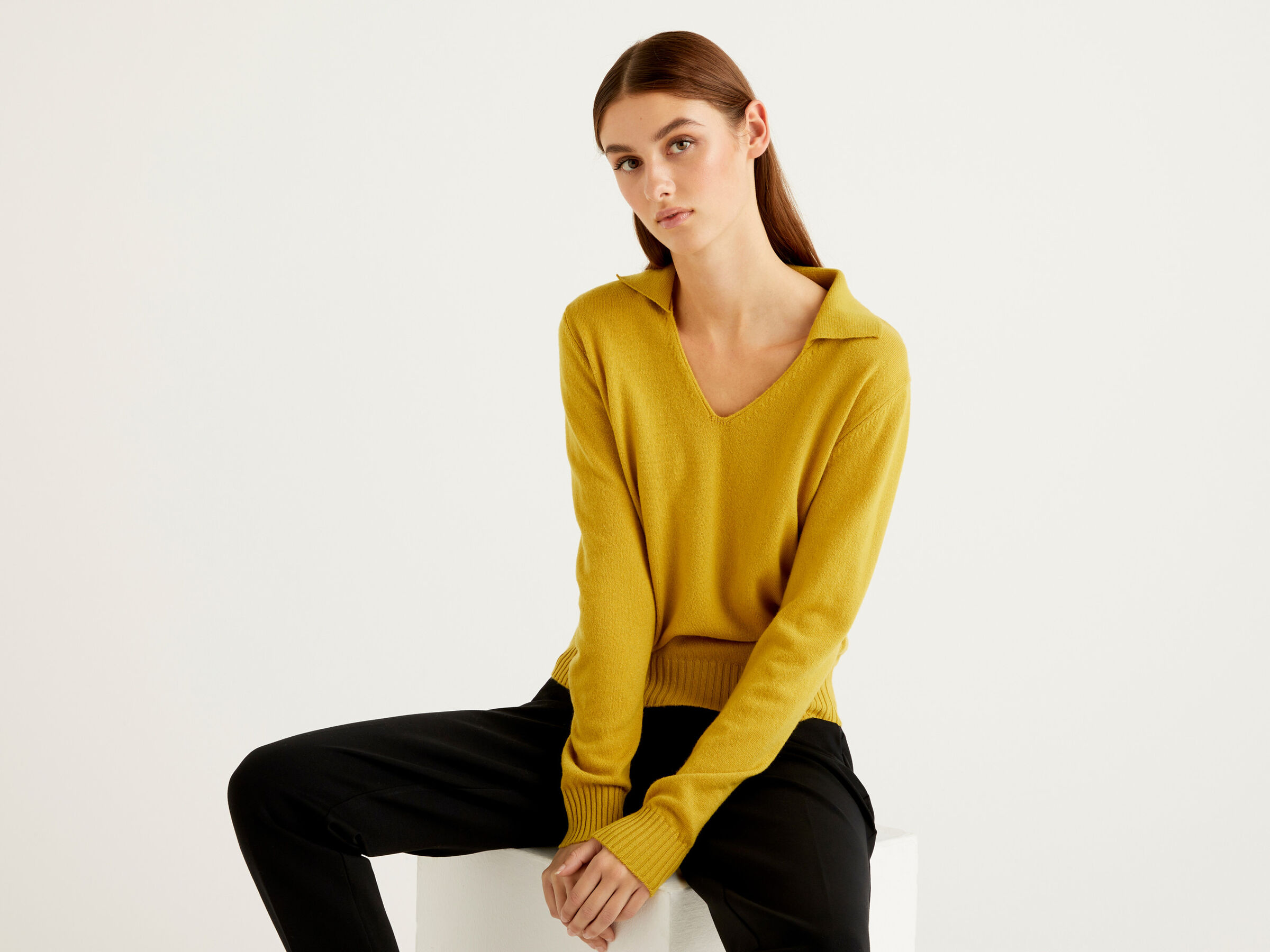 Pullover im Polo-Stil aus Wolle und Cashmere image number 3