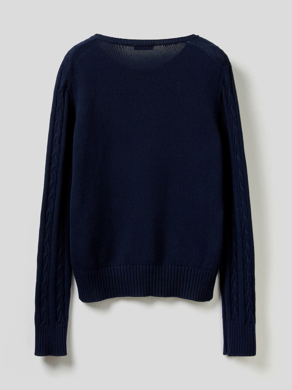 Pullover aus Baumwolle mit Verarbeitung im Flechtmuster image number 2