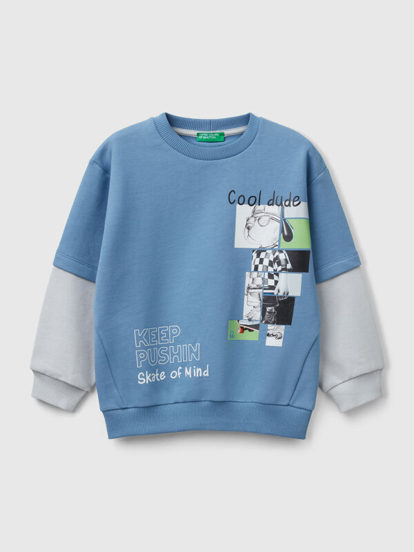 Sweatshirt mit Doppelärmeln Jungen