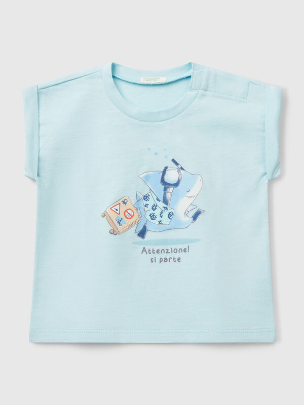 Kurzarm-T-Shirt mit Aufdruck Newborn