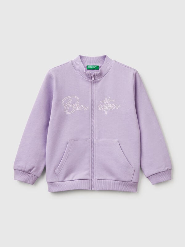 Sweatshirt mit Reißverschluss aus Baumwolle Mädchen