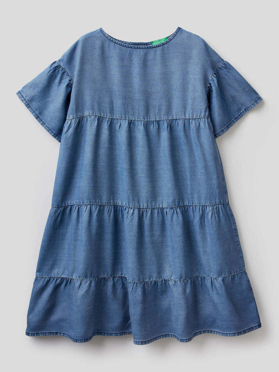 Rüschenkleid mit Denim-Effekt image number null
