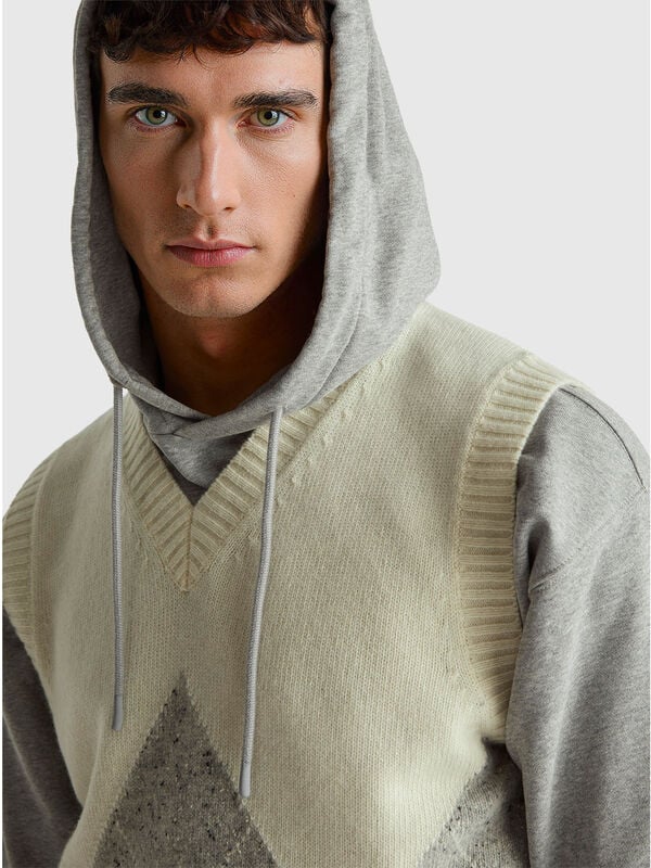 Weste aus Wollmischung mit Rautenmuster Herren