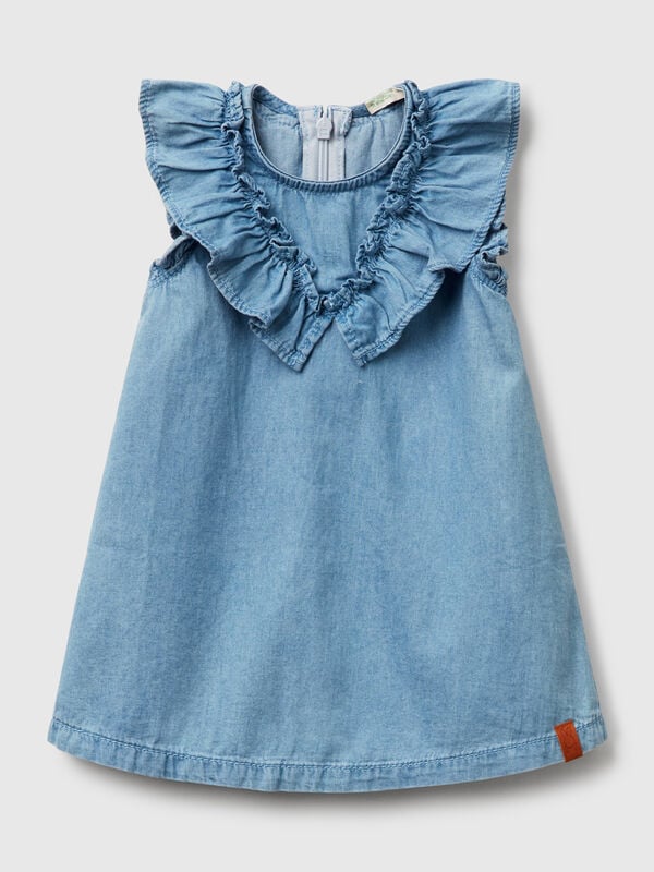 Chambray-Kleid mit Rüschen Newborn